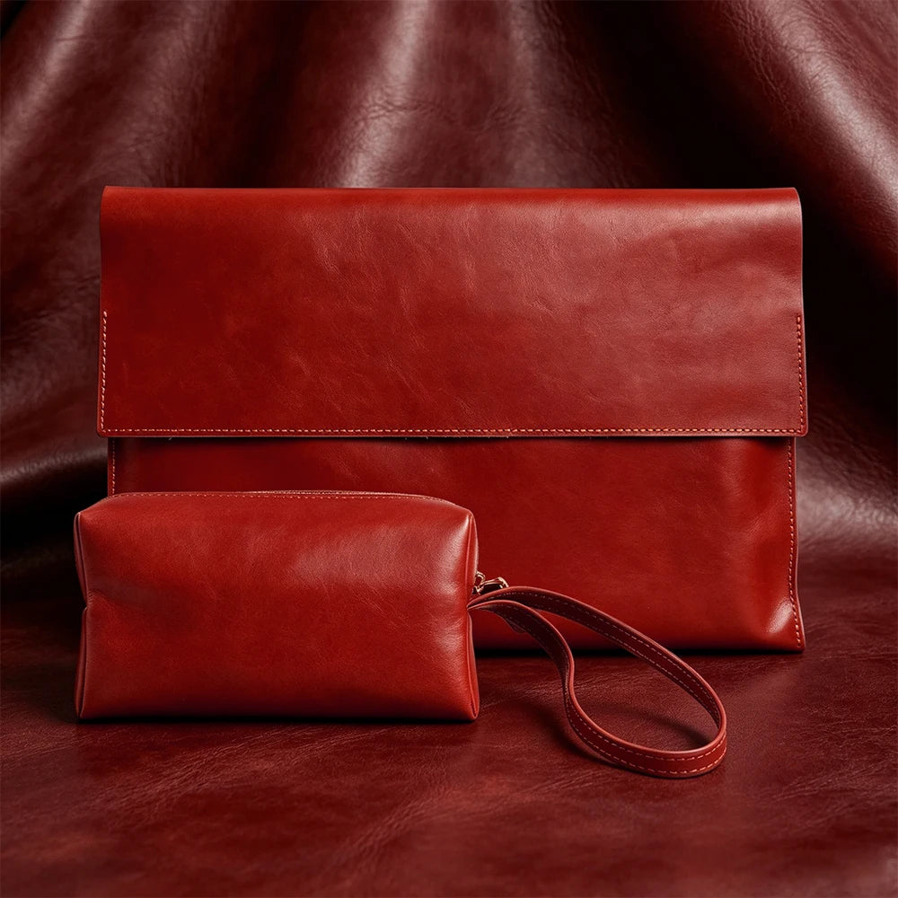 Waxed Leather Organizer Set
