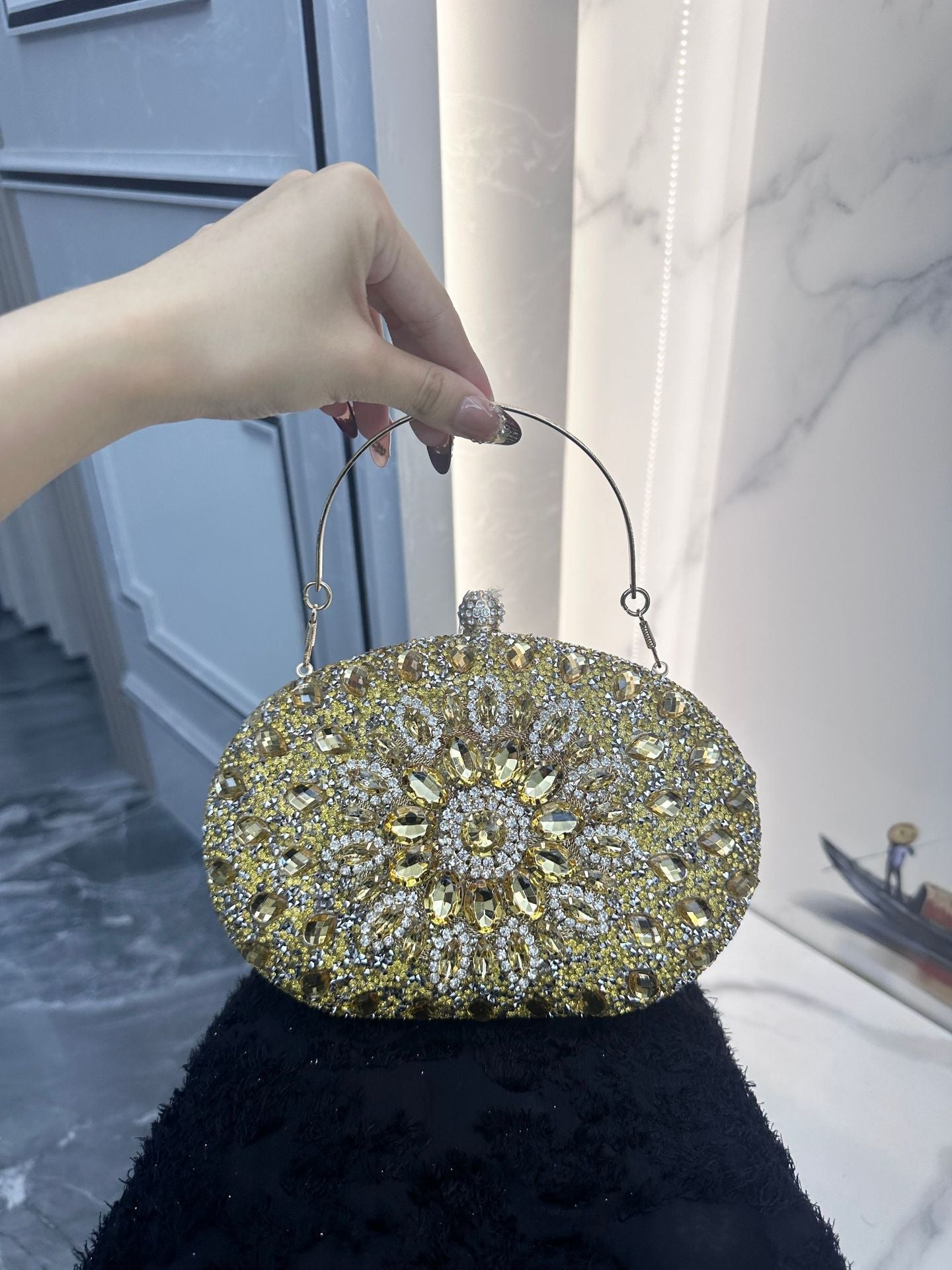 Sunflower Diamond Evening Bag