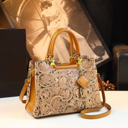 Heavy Industry Painted Leather Carved Wedding Bag