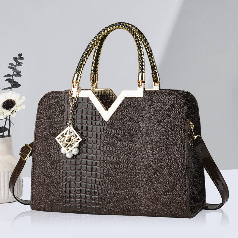 Crocodile-Print Crossbody Bag