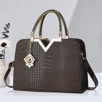 Crocodile-Print Crossbody Bag