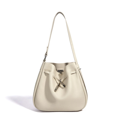 Casual Leather Bucket Tote