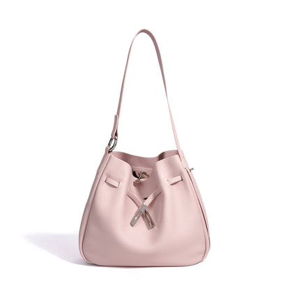 Casual Leather Bucket Tote