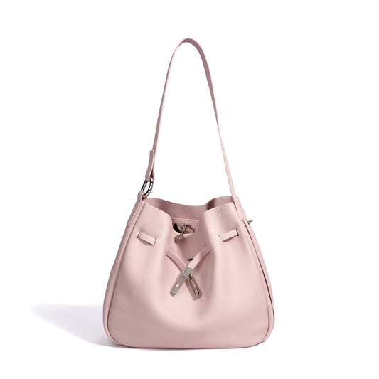 Casual Leather Bucket Tote