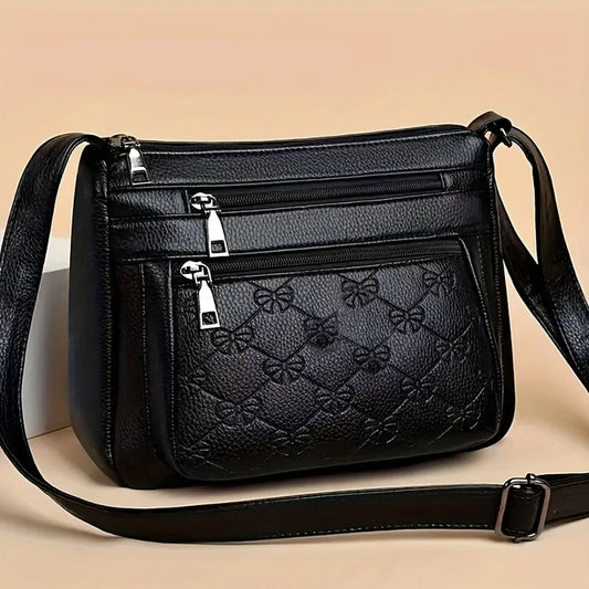 Embossed Multi-Pocket Mom Bag