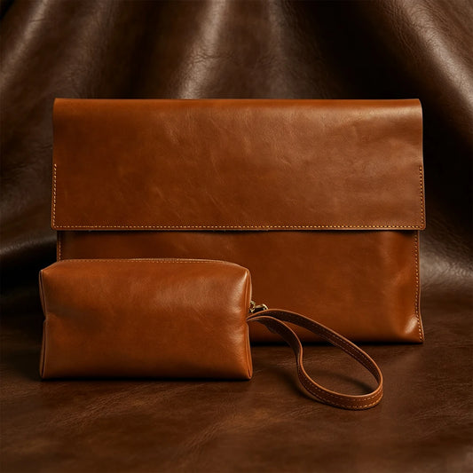 Waxed Leather Organizer Set