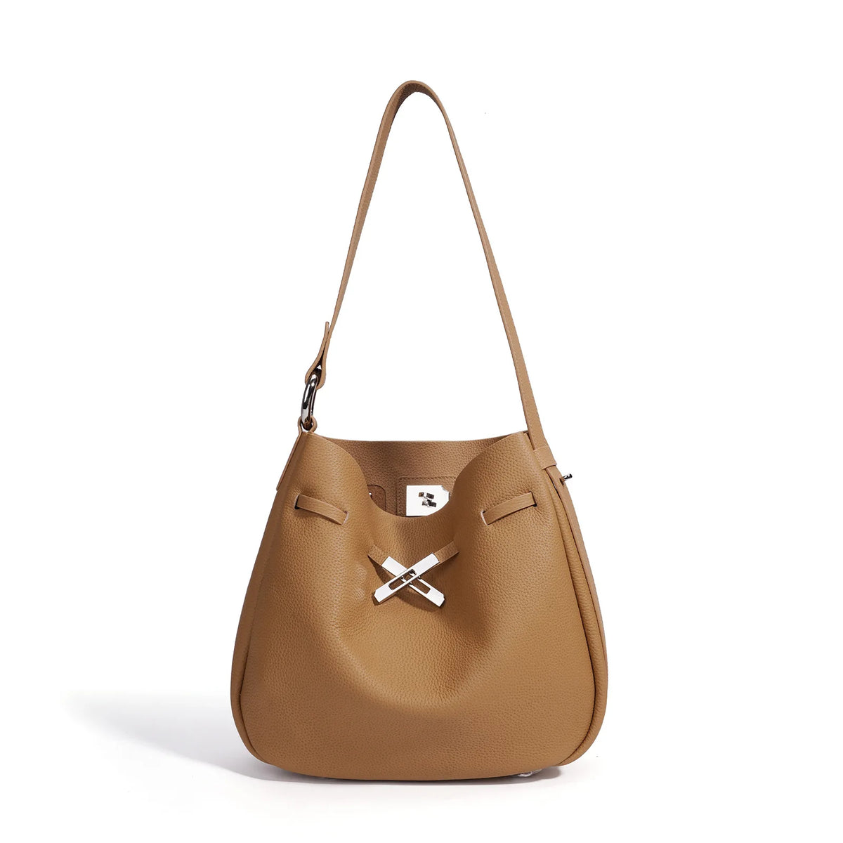 Casual Leather Bucket Tote