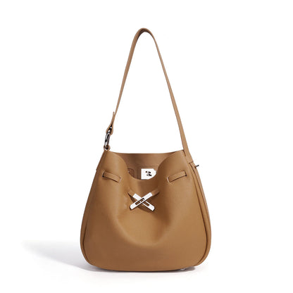 Casual Leather Bucket Tote