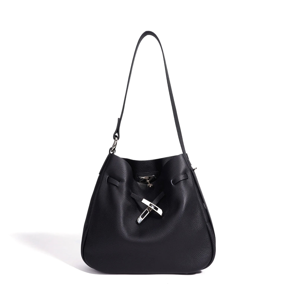Casual Leather Bucket Tote