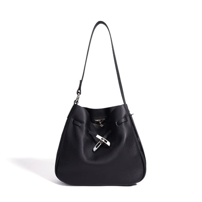 Casual Leather Bucket Tote