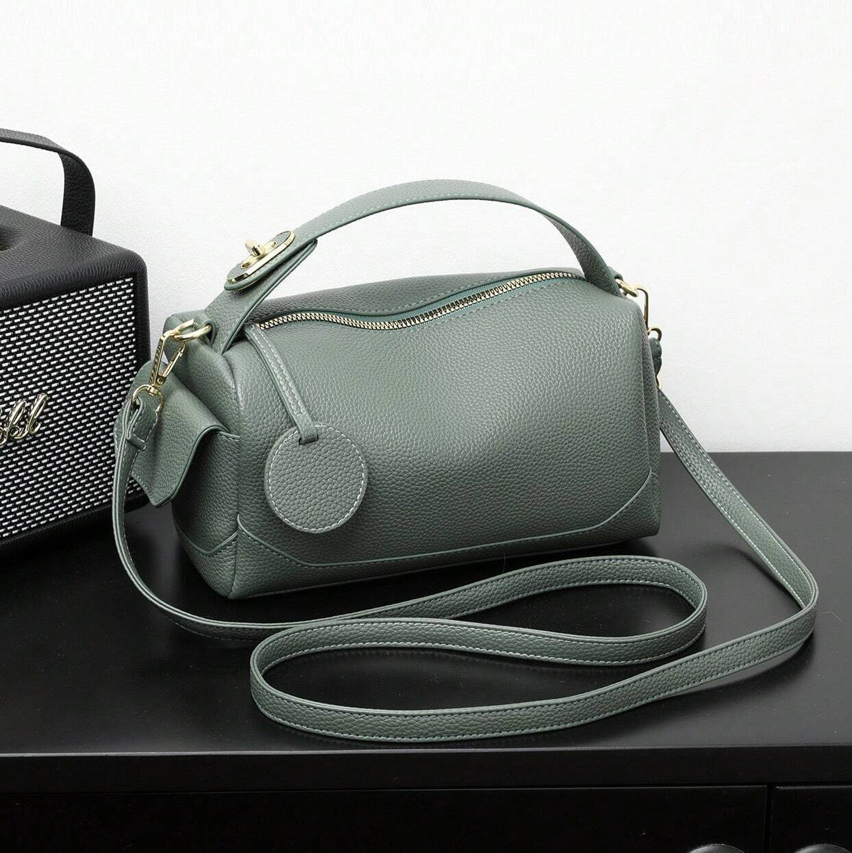 Large Capacity Soft Leather Pillow Bag