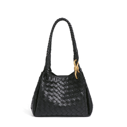 Woven Plaid Bucket Bag