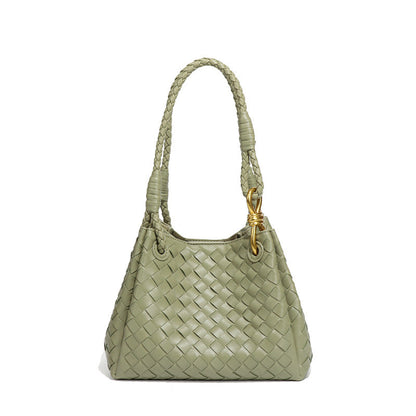 Woven Plaid Bucket Bag