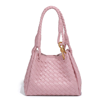 Woven Plaid Bucket Bag
