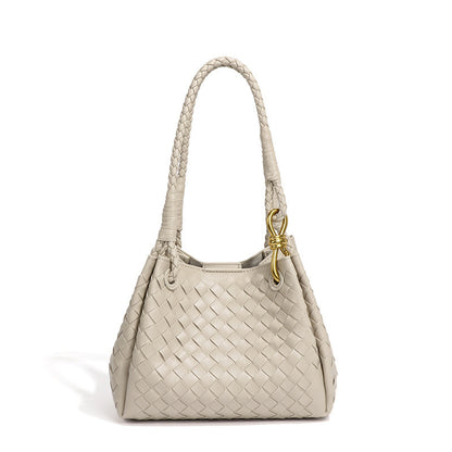 Woven Plaid Bucket Bag