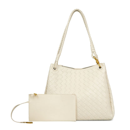 Woven Plaid Bucket Bag