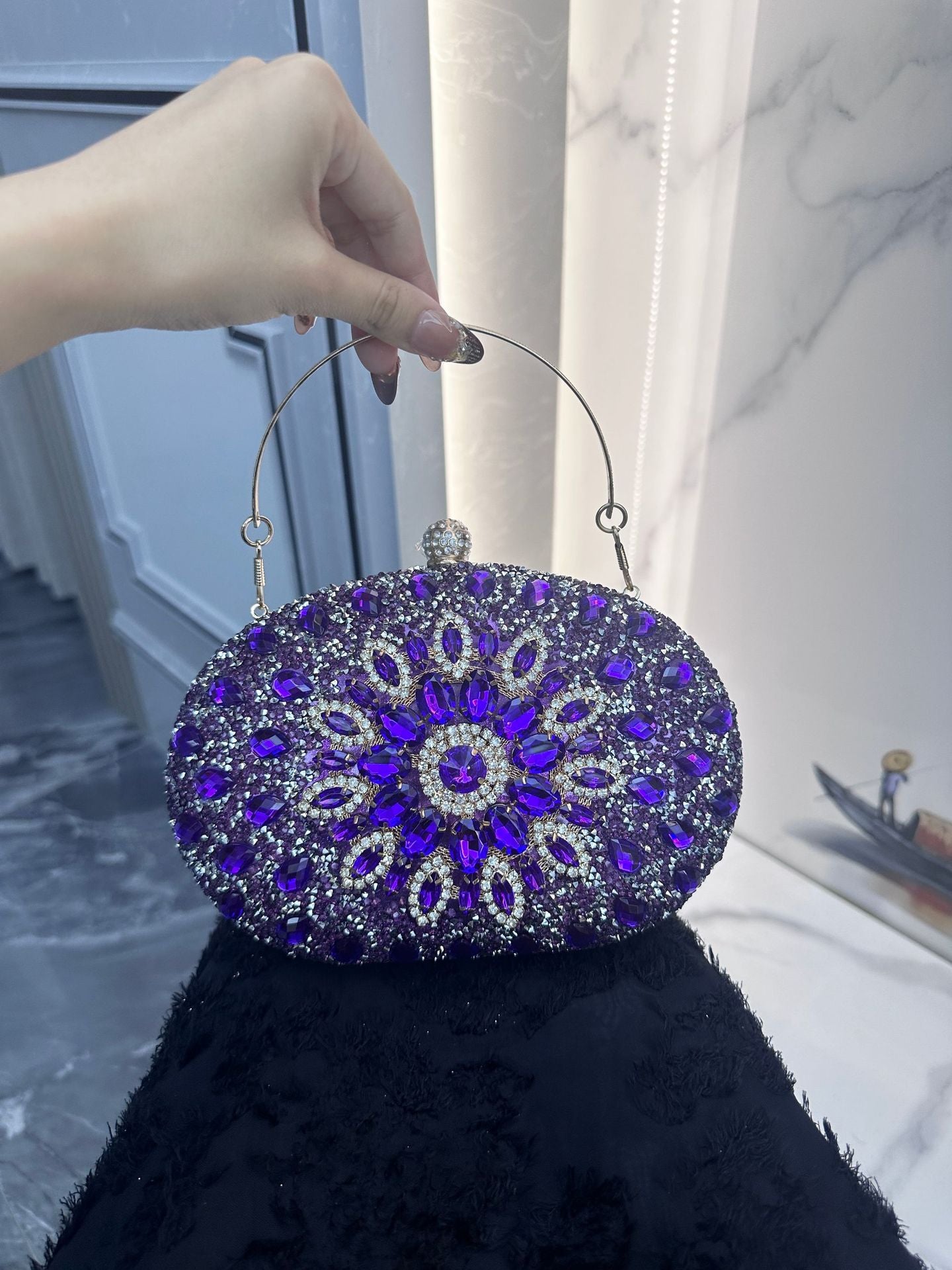Sunflower Diamond Evening Bag