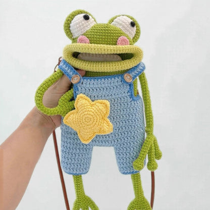 Big Mouth Frog Hand Woven Diy Material Bag