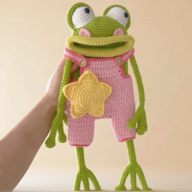 Big Mouth Frog Hand Woven Diy Material Bag